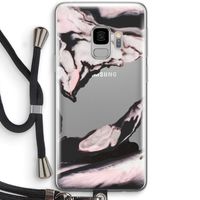 Roze stroom: Samsung Galaxy S9 Transparant Hoesje met koord