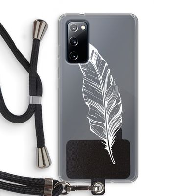 Pluim: Samsung Galaxy S20 FE / S20 FE 5G Transparant Hoesje met koord