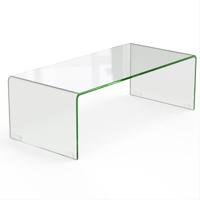 Salontafel van Gehard Glas U-Vormige Bijzettafel Moderne Glazen Tafel Woonkamertafel Koffietafel voor Woonkamer Kantoor 108 x 50 x 35 cm