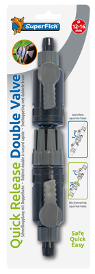 Superfish Dubbelkraan Snelkoppeling 12/16 mm - Aquarium Waterstroomregeling Gemakkelijk Gemaakt