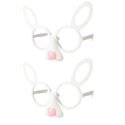 Paashaas verkleed set - 2x - Bril met oren - kunststof - kinderen en volwassenen - Pasen