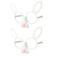 Paashaas verkleed set - 2x - Bril met oren - kunststof - kinderen en volwassenen - Pasen