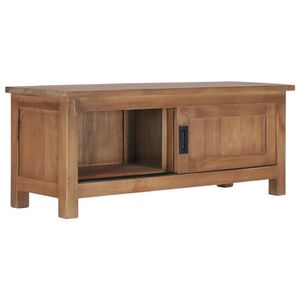 The Living Store TV-meubel Massief Teakhout - Dressoir 90x30x35 cm - Handgemaakt - Natuurlijke afwerking