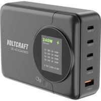 VOLTCRAFT UC-4C1A240W01 USB-oplader 240 W USB-C, USB-A USB PD 3.0 Zwart Binnen GaN, USB Power Delivery (USB-PD), Snellader
