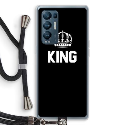 King zwart: Oppo Find X3 Neo Transparant Hoesje met koord