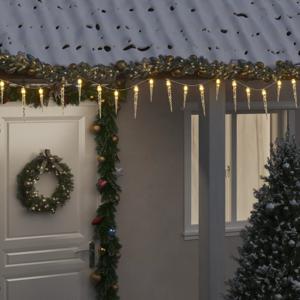 VidaXL Kerstverlichting ijspegel met 100 LED&apos;s 10 m acryl PVC warmwit