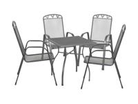 Greemotion Tuinset Toulouse (Tafel + 4 stapelstoelen, 70 x 74 x 70 cm)