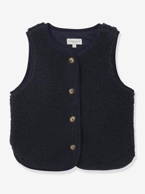 Mouwloze jas van sherpa voor meisjes CYRILLUS marineblauw