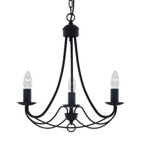Searchlight Zwarte kroonluchterMaypole 3-lichts - 6343-3BK