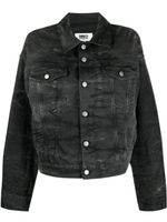 MM6 Maison Margiela veste en jean à effet froissé - Noir