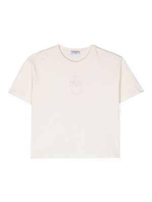 Pinko Kids t-shirt en coton à logo imprimé - Tons neutres