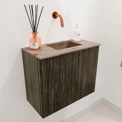 Toiletmeubel Mondiaz Joya Dlux | 50 cm | Meubelkleur Shadow | Faye wastafel Arena Wasbak Rechts | Zonder kraangat(en)