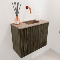 Toiletmeubel Mondiaz Joya Dlux | 50 cm | Meubelkleur Shadow | Faye wastafel Arena Wasbak Rechts | Zonder kraangat(en)