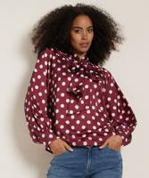 stippen blouse met strik
