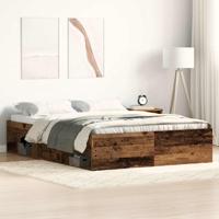 Bedframe zonder matras bewerkt 135x190 cm bewerkt hout oud