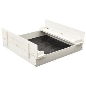 VidaXL Zandbak 95x90x15 cm vurenhout wit