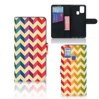 Samsung Galaxy M31 Telefoon Hoesje Zigzag Multi Color