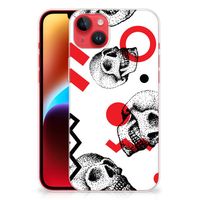 Silicone Back Case iPhone 14 Plus Skull Red