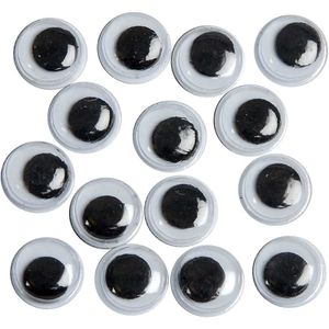 40x Wiebel oogjes/googly eyes 8 mm