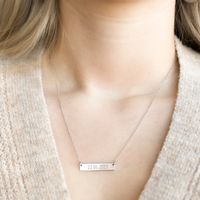 Zilveren ketting met naam - Horizontale bar