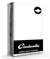 Cinderella Jersey Split-Topper Hoeslaken Wit-Lits-jumeaux (200x200/210 cm) - thumbnail