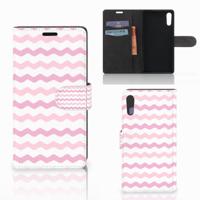 Sony Xperia XZ | Sony Xperia XZs | Telefoon Hoesje | Waves Roze | Portemonnee hoesje