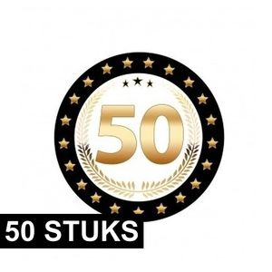 50x Luxe bierviltjes 50 jaar zwart/goud