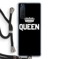 Queen zwart: Sony Xperia 5 II Transparant Hoesje met koord