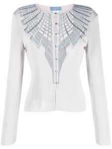 Thierry Mugler Pre-Owned haut Wings en maille à boutonnière - Gris