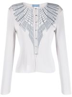 Thierry Mugler Pre-Owned haut Wings en maille à boutonnière - Gris