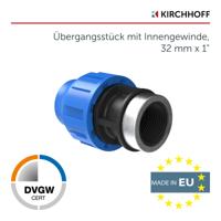 Kirchhoff PP overgangsstuk, 32 mm x 1"IT, klemkoppeling voor HDPE - 984843317