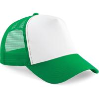 Beechfield Baseballcap - groen/wit - truckers pet - volwassenen - verstelbaar