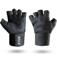 ZEUZ® Sport & Fitness Handschoenen Heren & Dames – Krachttraining Artikelen – Gym & Crossfit Training – Zwart – Maat L - thumbnail