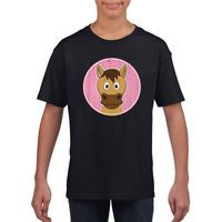 T-shirt paard zwart kinderen