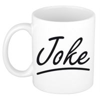 Naam cadeau mok / beker Joke met sierlijke letters 300 ml