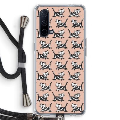 Zwarte poes: OnePlus Nord CE 5G Transparant Hoesje met koord