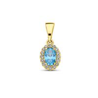 14K Geelgouden Hanger met December Geboortesteen Zirkonia - 16mm