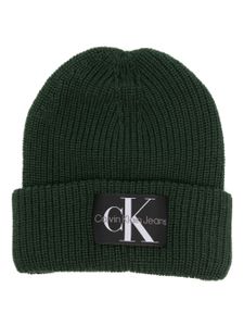 Calvin Klein Jeans bonnet en maille à patch logo - Vert