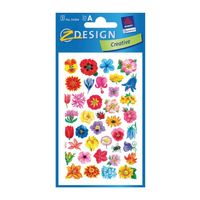 Bloemen deco kinder/hobby stickers - 3x vellen - Stickers - thumbnail