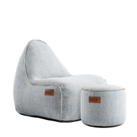 Cobana Junior Lounge Chair & Pouf - White