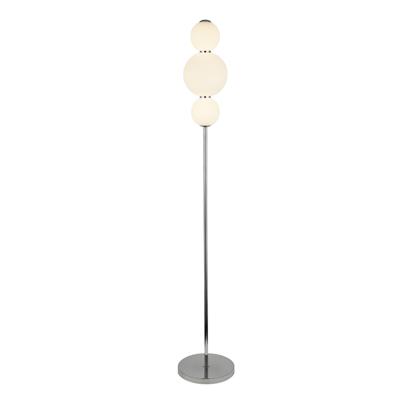 Vloerlamp Snowball 3Lt - Chrome Metal & Opal Glass