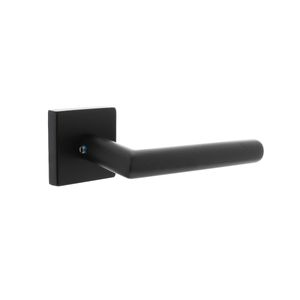 Intersteel Deurklink Jura op vierkante massieve rozet 53x53x10mm rvs zwart achterdeurbeslag