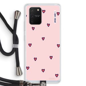 Hartjes: Samsung Galaxy S10 Lite Transparant Hoesje met koord