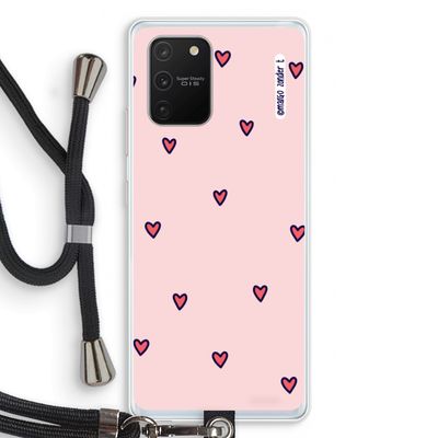 Hartjes: Samsung Galaxy S10 Lite Transparant Hoesje met koord
