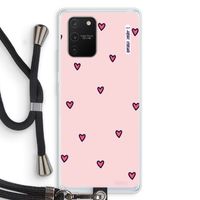 Hartjes: Samsung Galaxy S10 Lite Transparant Hoesje met koord