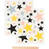 Creativ Company Rub-on stickers, sterren, vel 12,2x15,3 cm, 1 doos