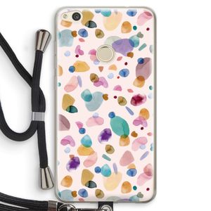Terrazzo Memphis Pink: Huawei Ascend P8 Lite (2017) Transparant Hoesje met koord