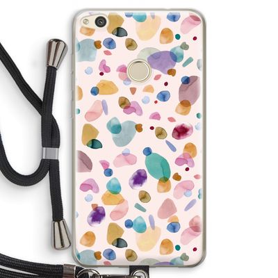 Terrazzo Memphis Pink: Huawei Ascend P8 Lite (2017) Transparant Hoesje met koord