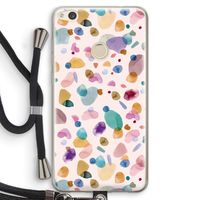 Terrazzo Memphis Pink: Huawei Ascend P8 Lite (2017) Transparant Hoesje met koord