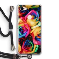 Neon bloemen: Pixel 3 Transparant Hoesje met koord